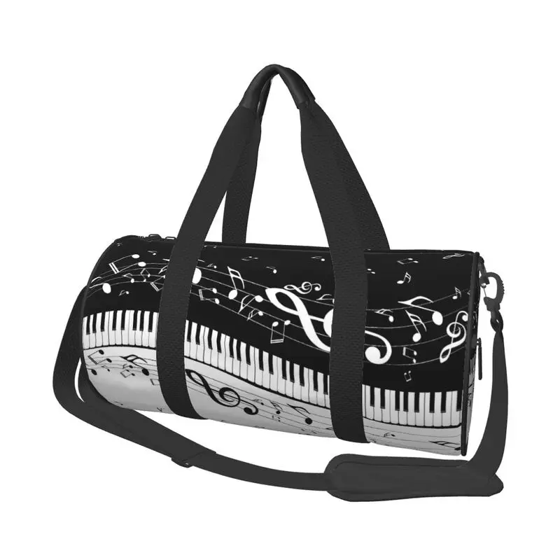 

Дорожная спортивная сумка с музыкальными нотами, водонепроницаемая сумка для ручной клади, легкая складная спортивная сумка унисекс для занятий йогой в тренажерном зале для любителей музыки