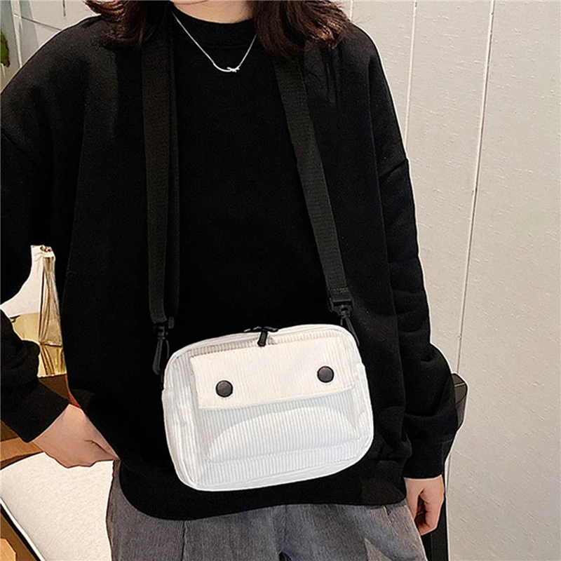 

Crossbody Bag New Fashion Corduroy Soft Fashionable Versatile Women Ins Korean Retro Multi Functional Internet Red Bags
