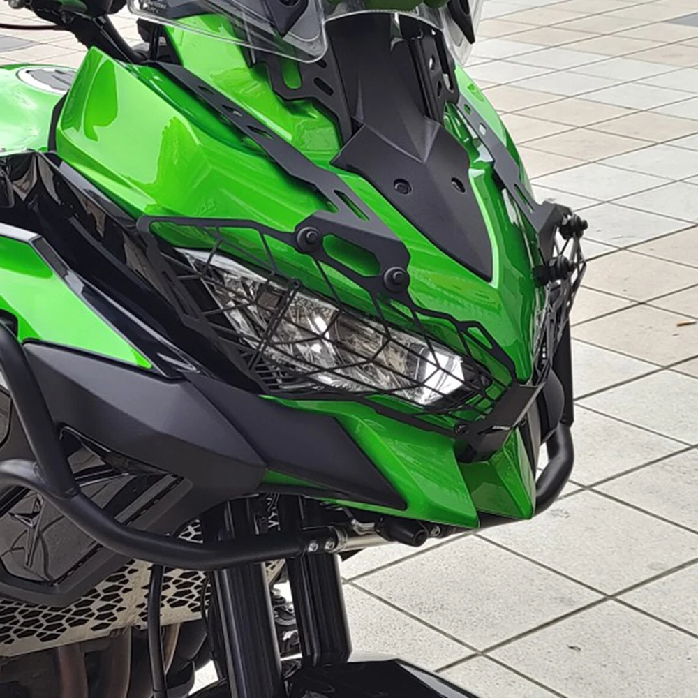 Se encaixa para kawasaki versys 1000 lt se abs klz1000 2019-2024 motocicleta farol guarda frente grade escudo capa