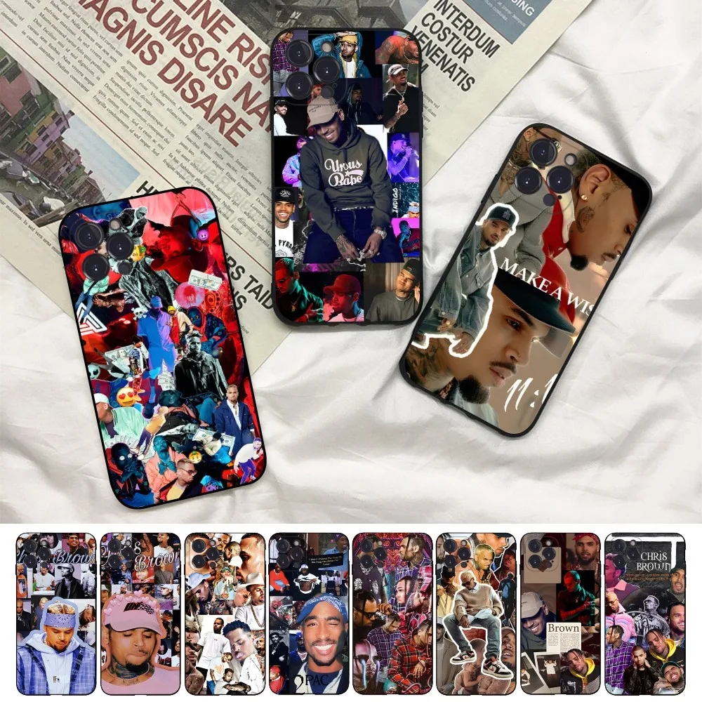 Chris Brown American Rapper Phone Case For iPhone 16 15 14 11 12 13 Mini Pro XS Max Cover 6 7 8 Plus X Funda Shell