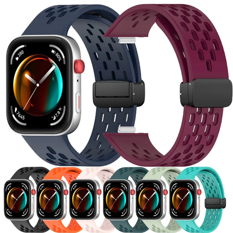 Silikonarmband für Huawei Watch Fit 4/3 Sport Atmungsaktives Magnetschnallenband Armband Huawei Watch Fit 4 Pro Ersatzgürtel