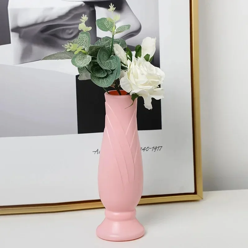 Nordic Plastic Flower Vase, Tabletop Decor Ornament for Wedding Home Party Garden, Bonsai Container, DIY Gift Home Decoration