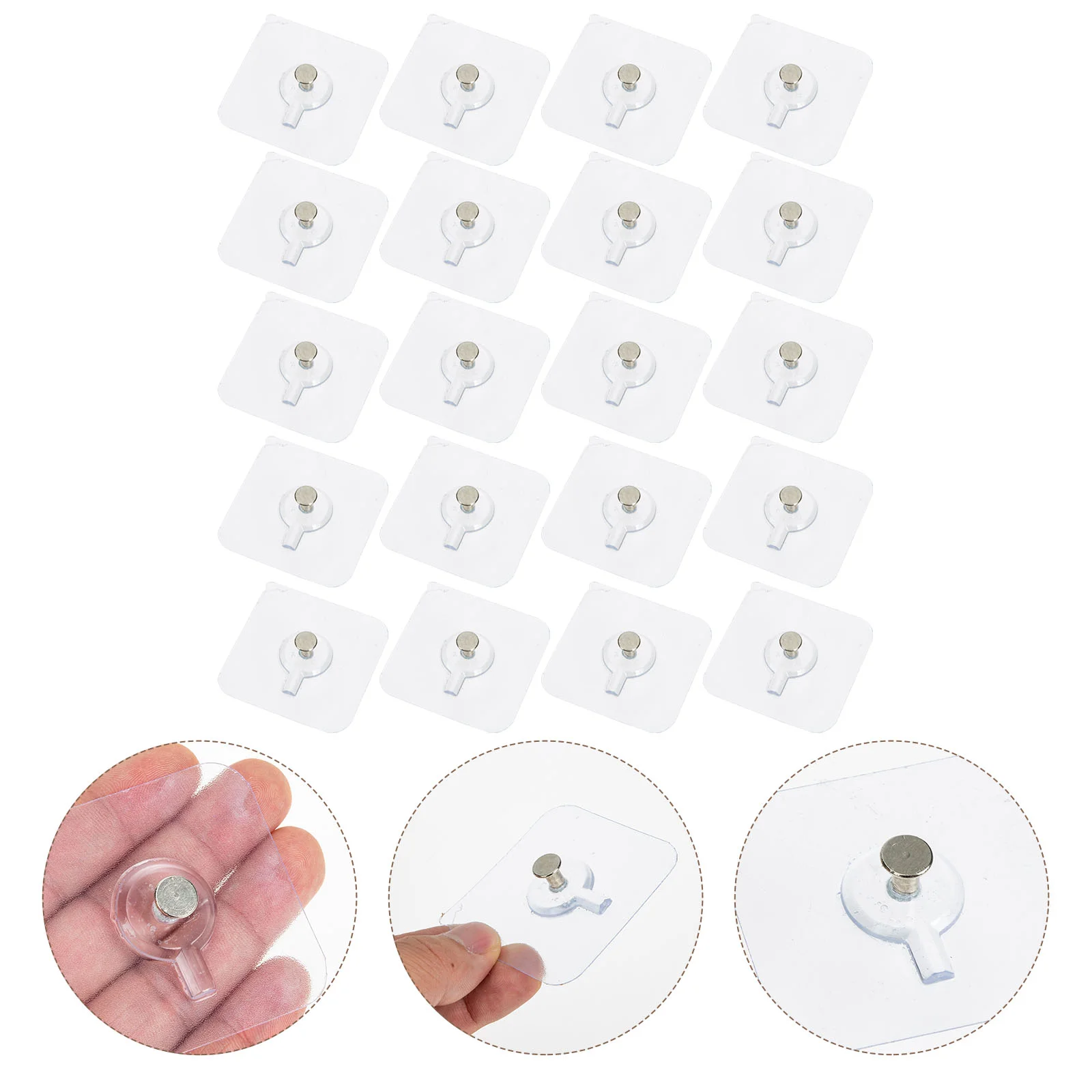 20 Pcs No Trace Screw Sticker Self-adhesive Hanging Hooks Picture Hangers