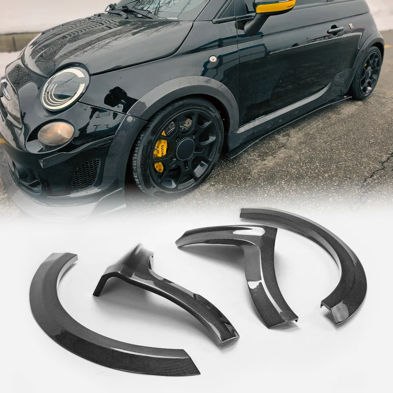Para Fiat 500 S3 bengalas de rueda delantera de cuerpo ancho (tipo EPA, 4 piezas), bengalas Mod de guardabarros Exterior de coche, accesorio de modificación