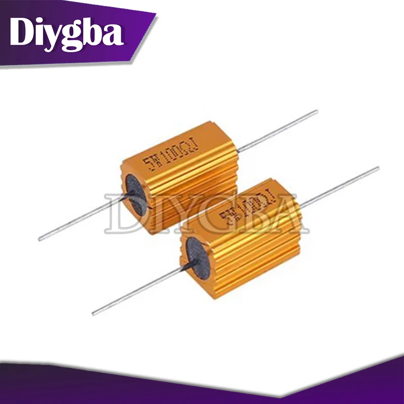 1PCS RX24 5W Aluminum Power Metal Shell Case Wirewound Resistor 0.01 ~ 15K 1 2 3 5 6 8 10 20 100 150 200 300 500 1K 10K ohm