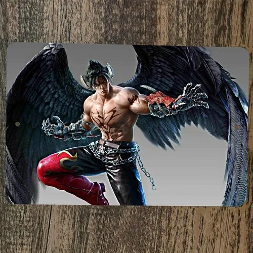 Devil Jin Kazama Tekken  Metal Wall Video Game Sign Poster