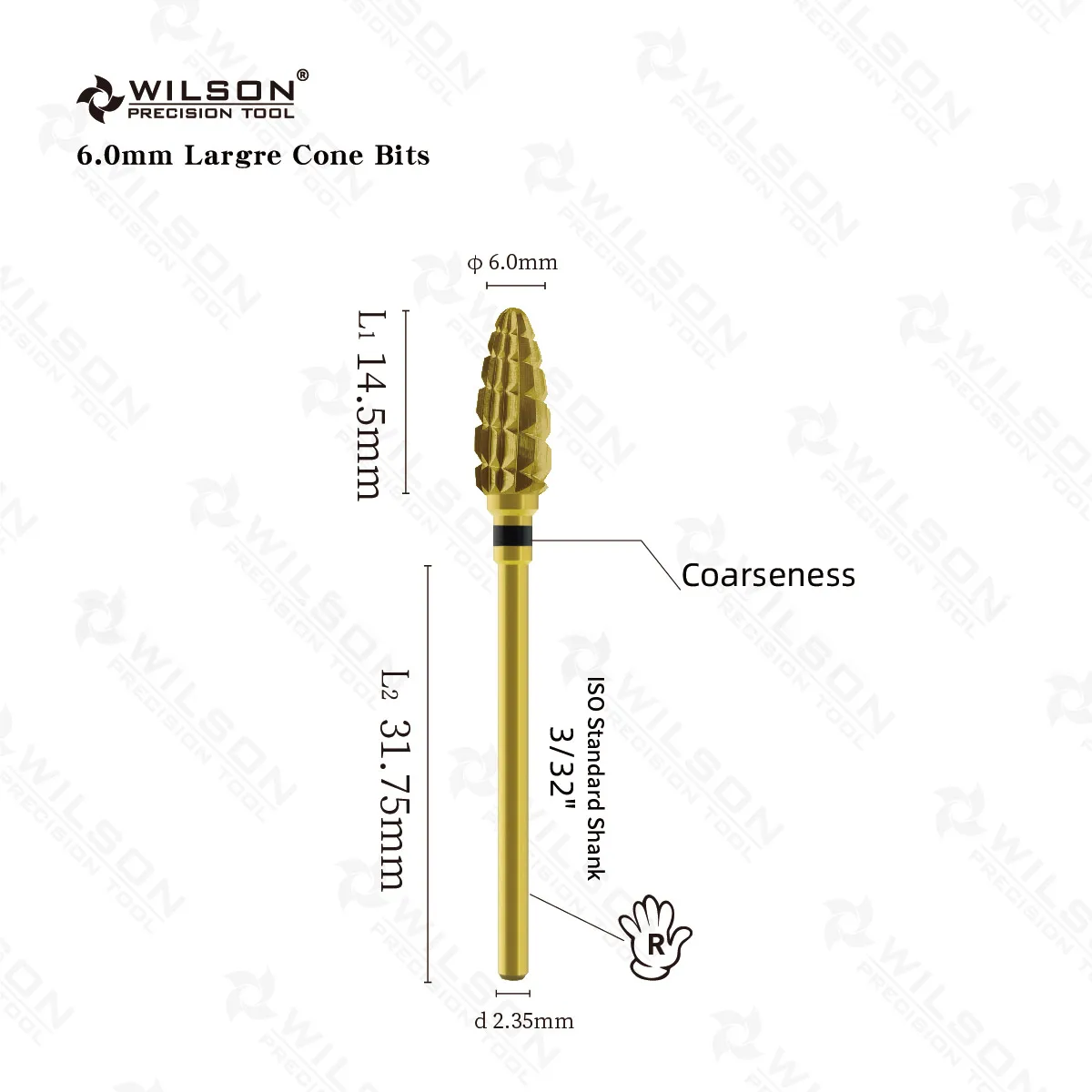 WILSON Large Cone Bits-Tools Nails Cutters for manicure Drill Bits nails accessories remove hard gel free