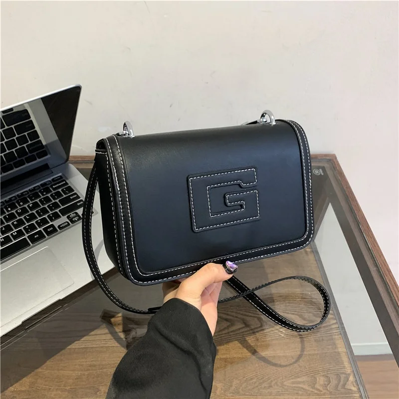 Popular Small Bag Women 2024 Summer Fashion Plaid Solid Color Foreign Style Crossbody Bag Small Square Bag