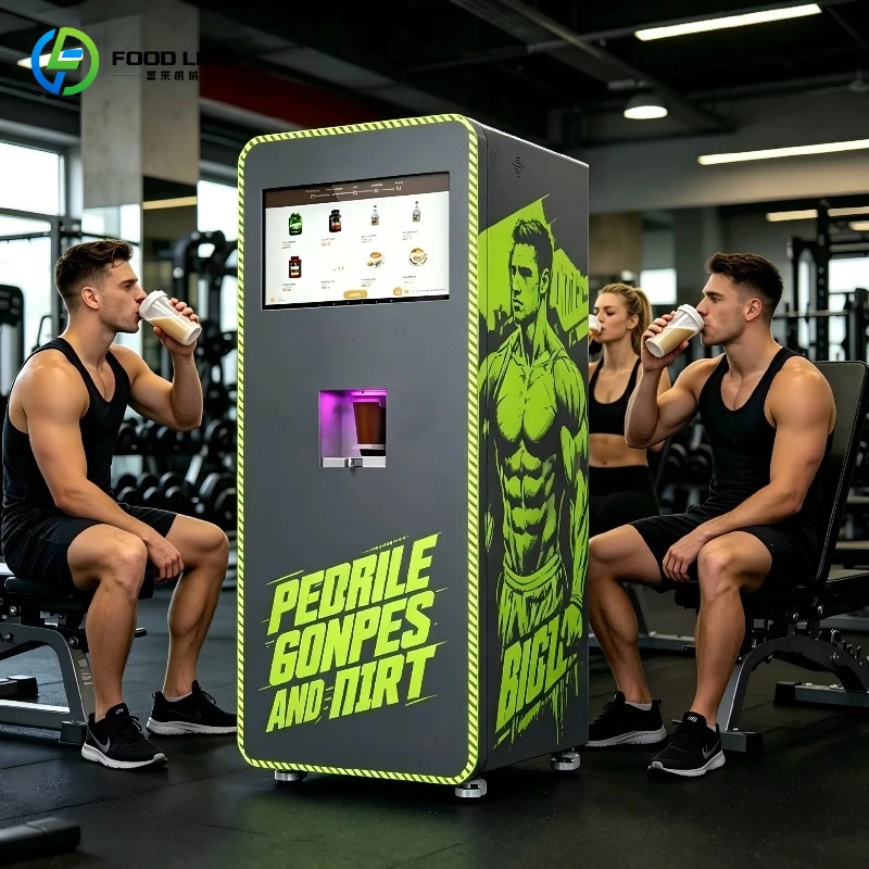 Customized Automatic Touch Screen Milkshake Gym Cold Mixed Drink Coffee Protein Shake Vending Machine with Mixing System