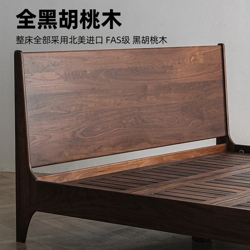 Solid wood modern simple cherry wood 1.8 meters double wedding bed white oak 2.2 meters