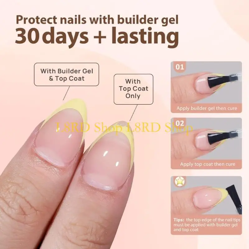 L8RD 150Pcs 3 in1 X Coat Tip Gels Nails Tips Press On Fakes Nails for Nail Extensions