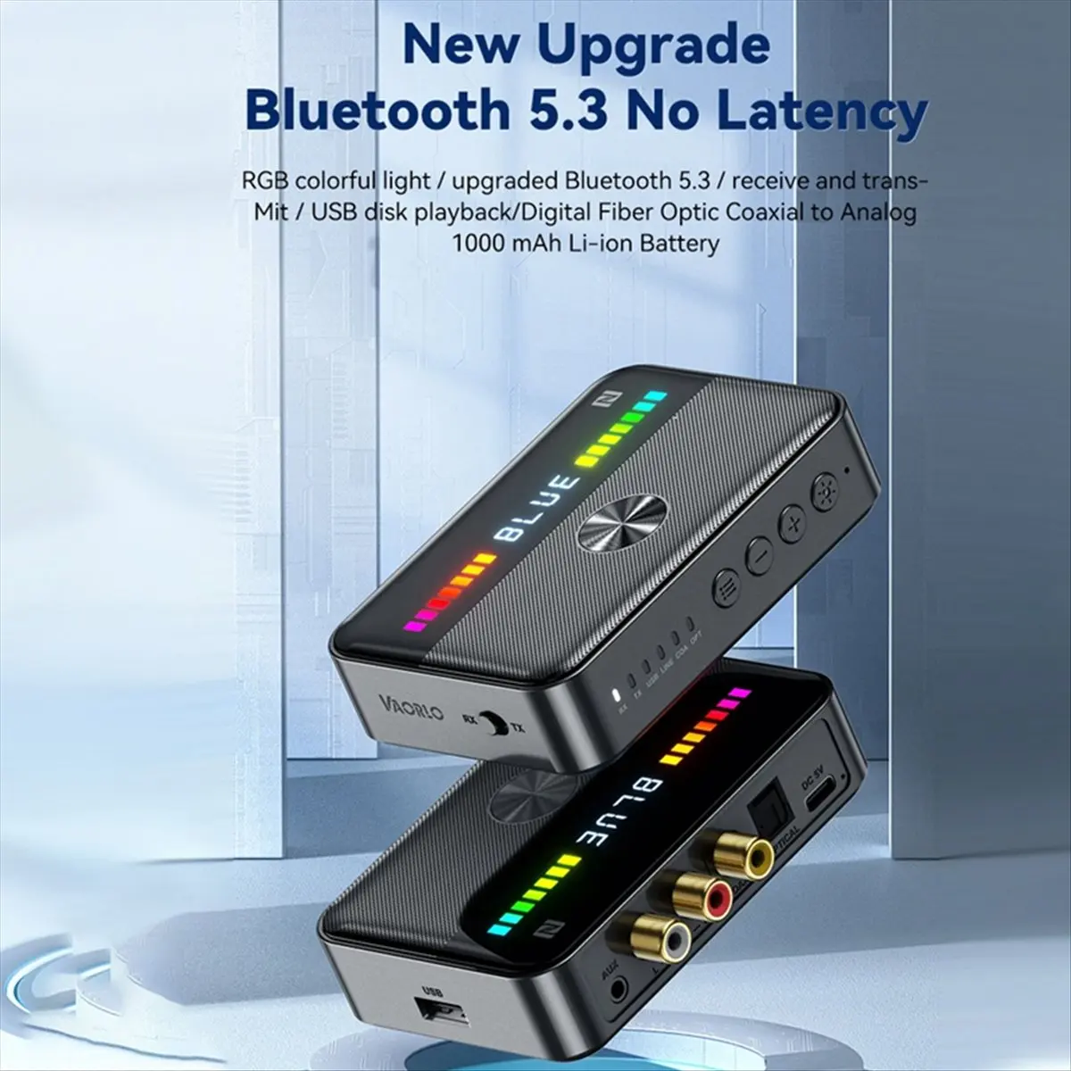 rise-nfc-bluetooth-53-オーディオ-レシーバー-トランスミッター-rgb-ライト-usb-35mm-aux-rca-同軸光-dac-コンバーター-アダプター-グレー