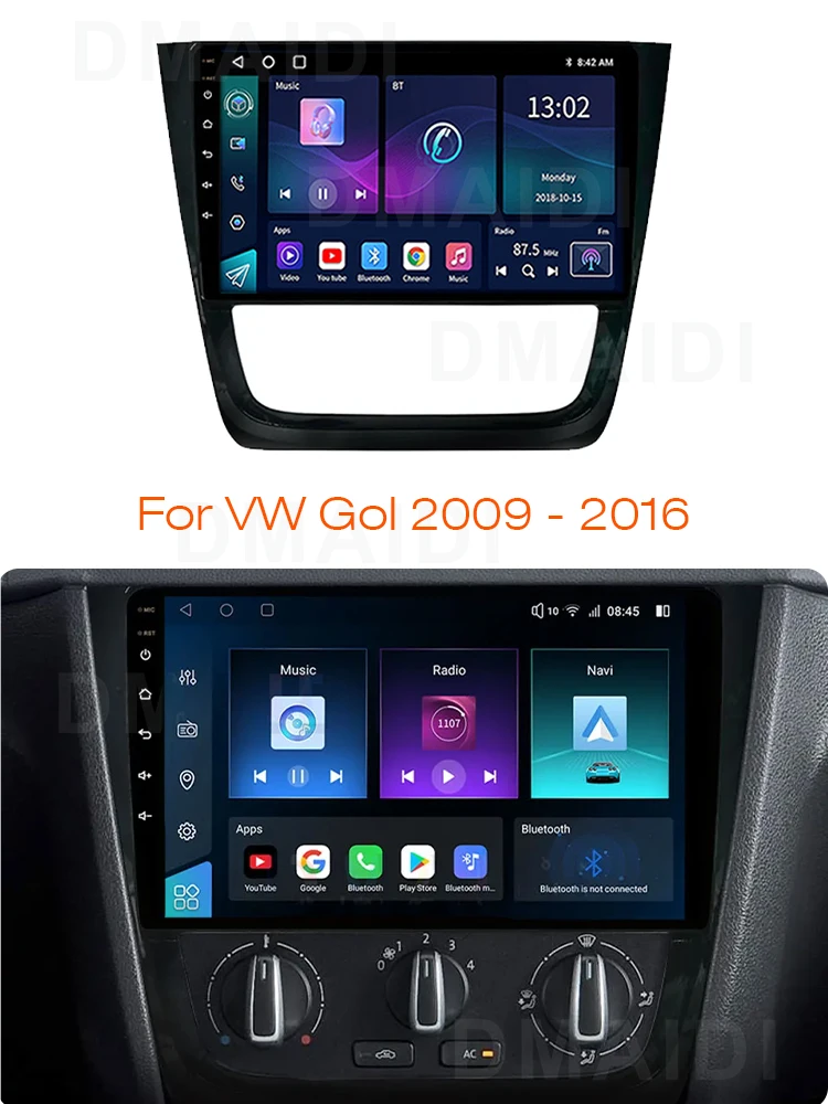 2024 Update CarPlay Android Auto Car Multimedia Player For Volkswagen Gol Saveiro Voyage 2009 - 2016 GPS Navigation Stereo Radio