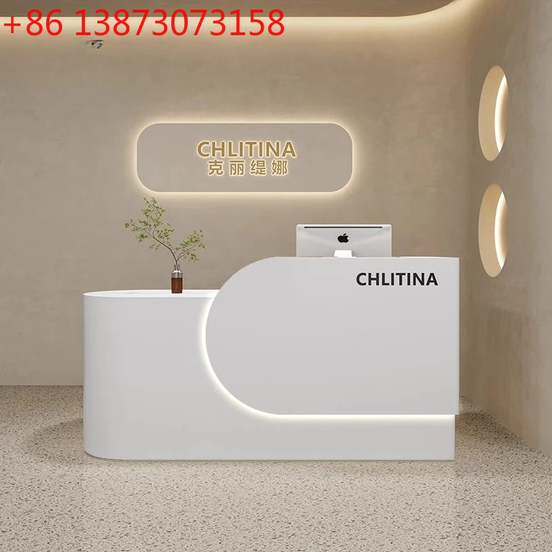 Clothing store checkout page store small front desk reception desk dance training beauty salon curved bar corner customization