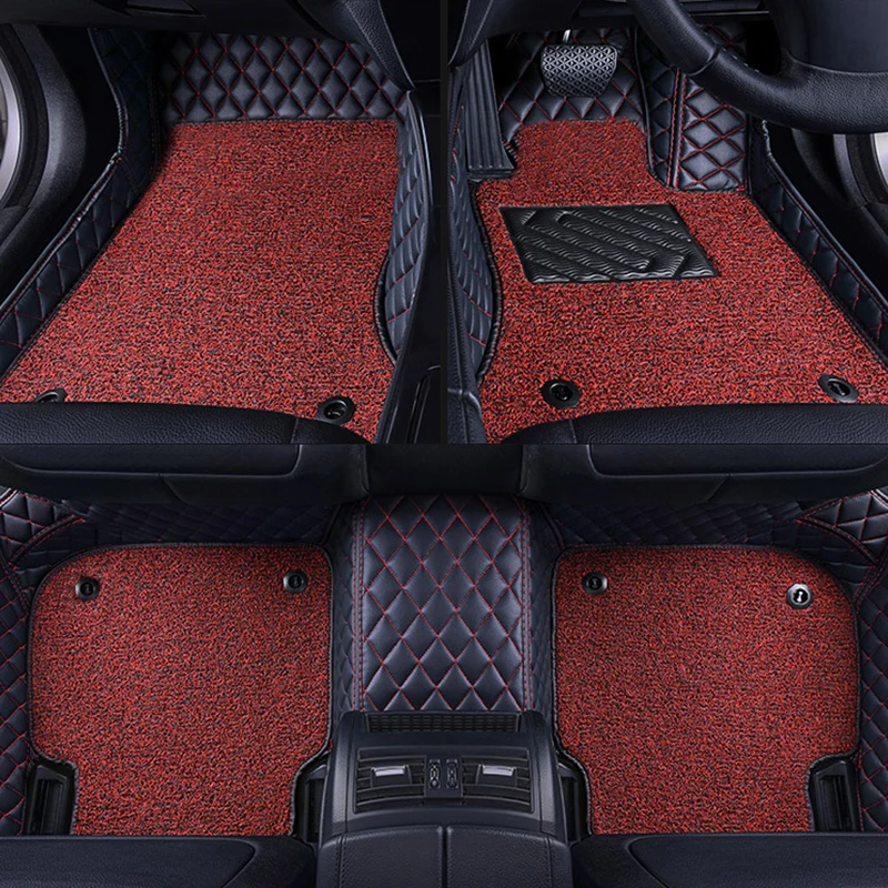 RHD Car Floor Mats Carpets For Toyota Camry XV50 2017 2016 2015 2014 2013 2012 Auto Double Layer Wire Loop Custom Leather Rugs