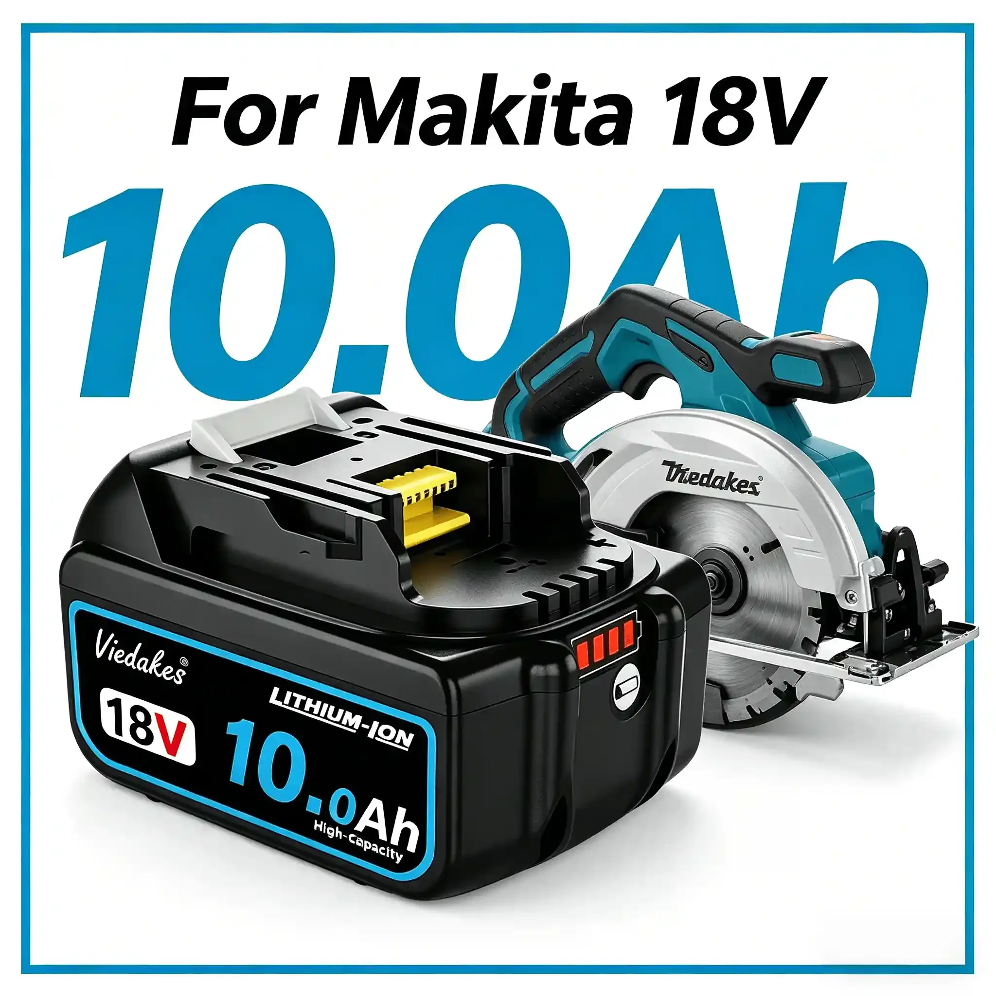 

Viedakes 18V 12.0ah battery For Makita 18V Battery 10.0Ah LXT For DHR242 XPH16 XAG04 Rechargeable 18V Power Tool Battery Pack