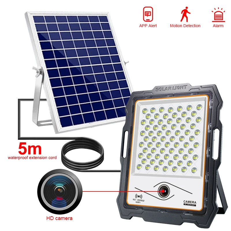 luz solar brilhante super da parede de inundacao da rua com controle remoto spotlight solar inteligente ao ar livre com camera hd lampada de rua ip67 a prova dip67 agua 01