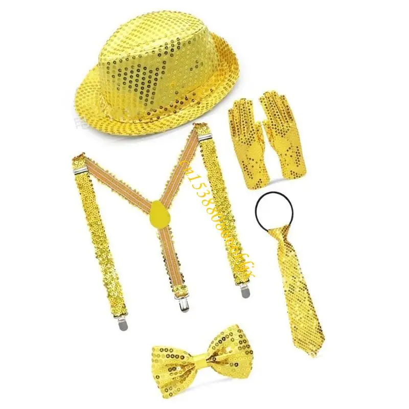 

5/6/7Pcs Dance Star Costume 80s 90s Stage Outfit Halloween Costume for Adults 066C