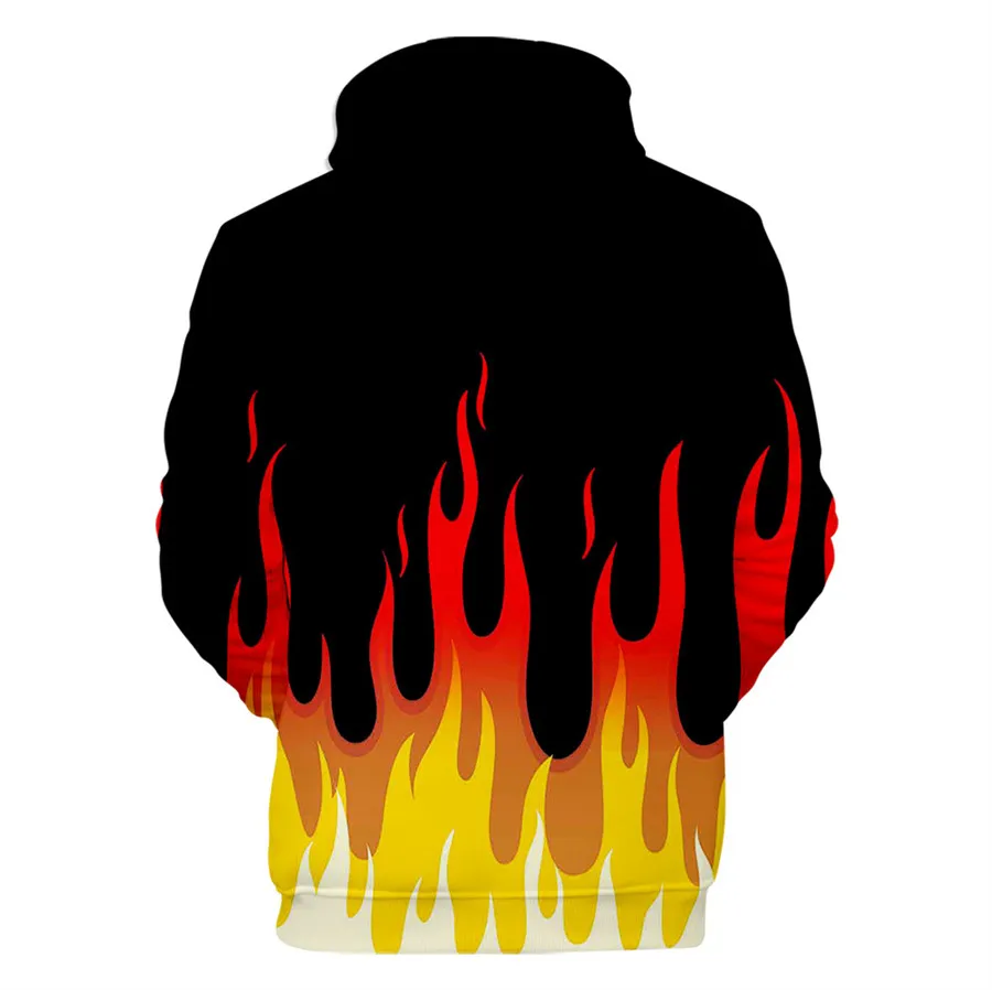 Coat 3D Print Cartoon Red and Yellow Flame Hoodie Men Women Long Sleeve Cosplay Costume Men Jacket Sweatshirts