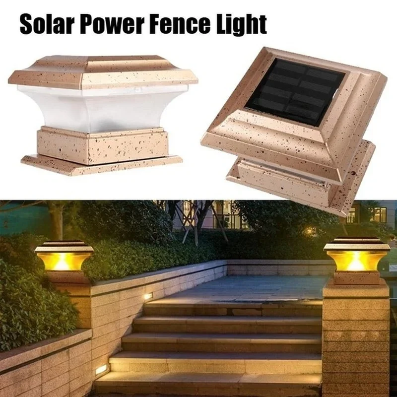 

1Pc Waterproof Outdoor Solar Power Garden Landscape Light Fence Post Light Yard Pillar Lamp