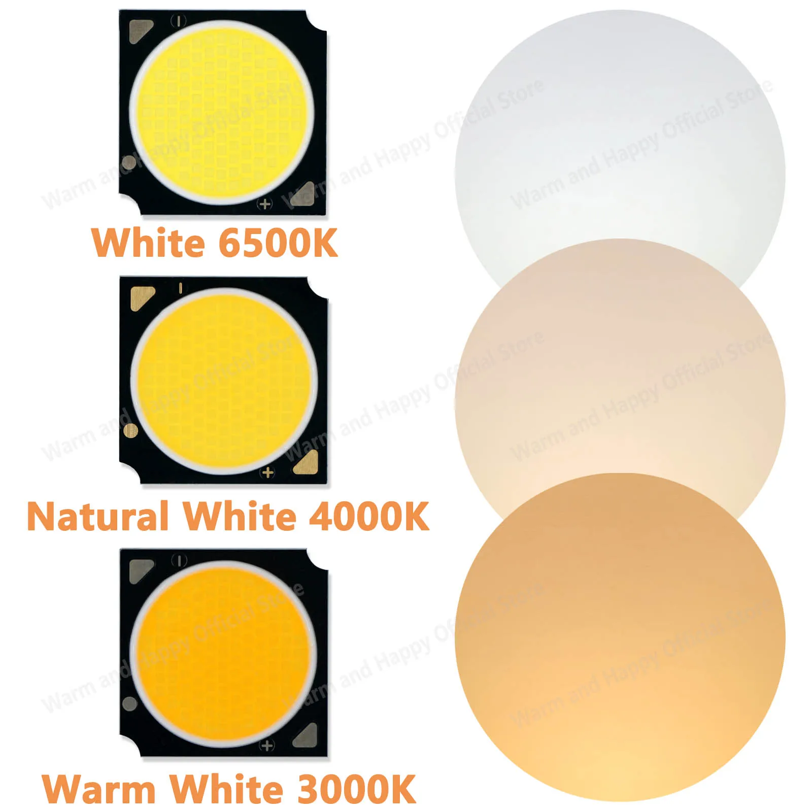 

30W 40W 60W DC36-39V LED COB Beads 16mm 18mm 19mm DIY LED Bulb Chip Indoor Spotlight Tube Light Diode Light 6500K 4000K 3000K