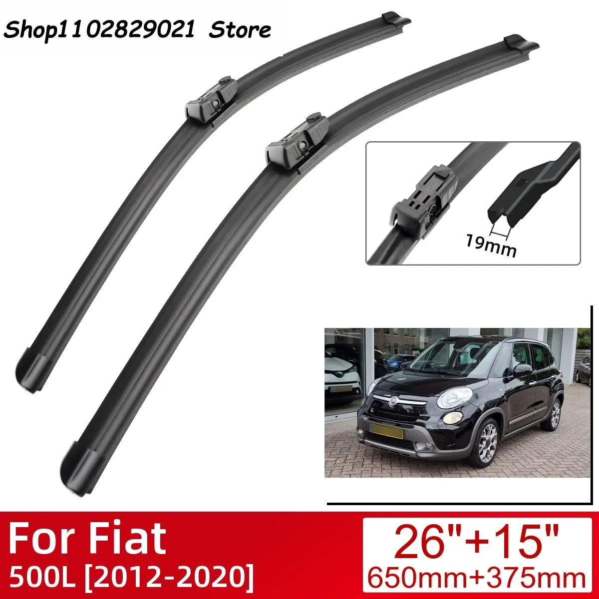 For Fiat 500L 2012-2020 Car Accessories Front Windscreen Wiper Blade Brushes Wipers  2020 2019 2018 2017 2016 2015