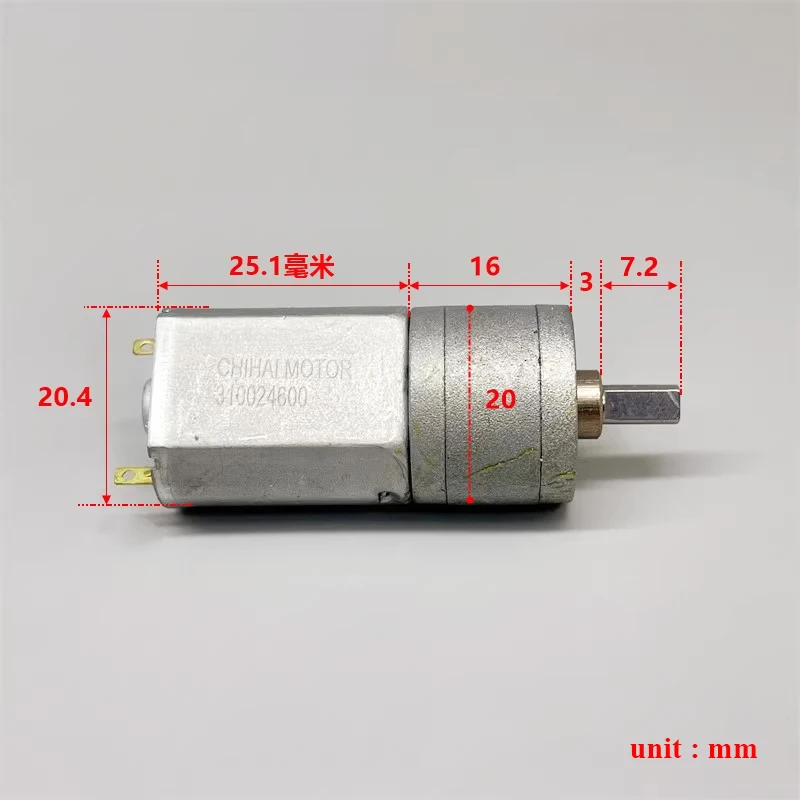 

20GA-130 DC 3V-6V 245RPM-500RPM Mini 130 Gear Motor Full Metal Gearbox Gear Reduction Motor DIY Robot Hobby Toy Model