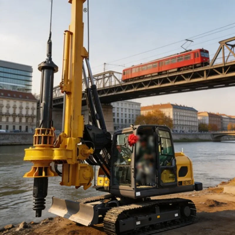 SR155 Powerful Rotary Drilling Rig Diesel Drill Rig Foundation Machine 155kNm Torque 56m Depth for Infrastructure Project