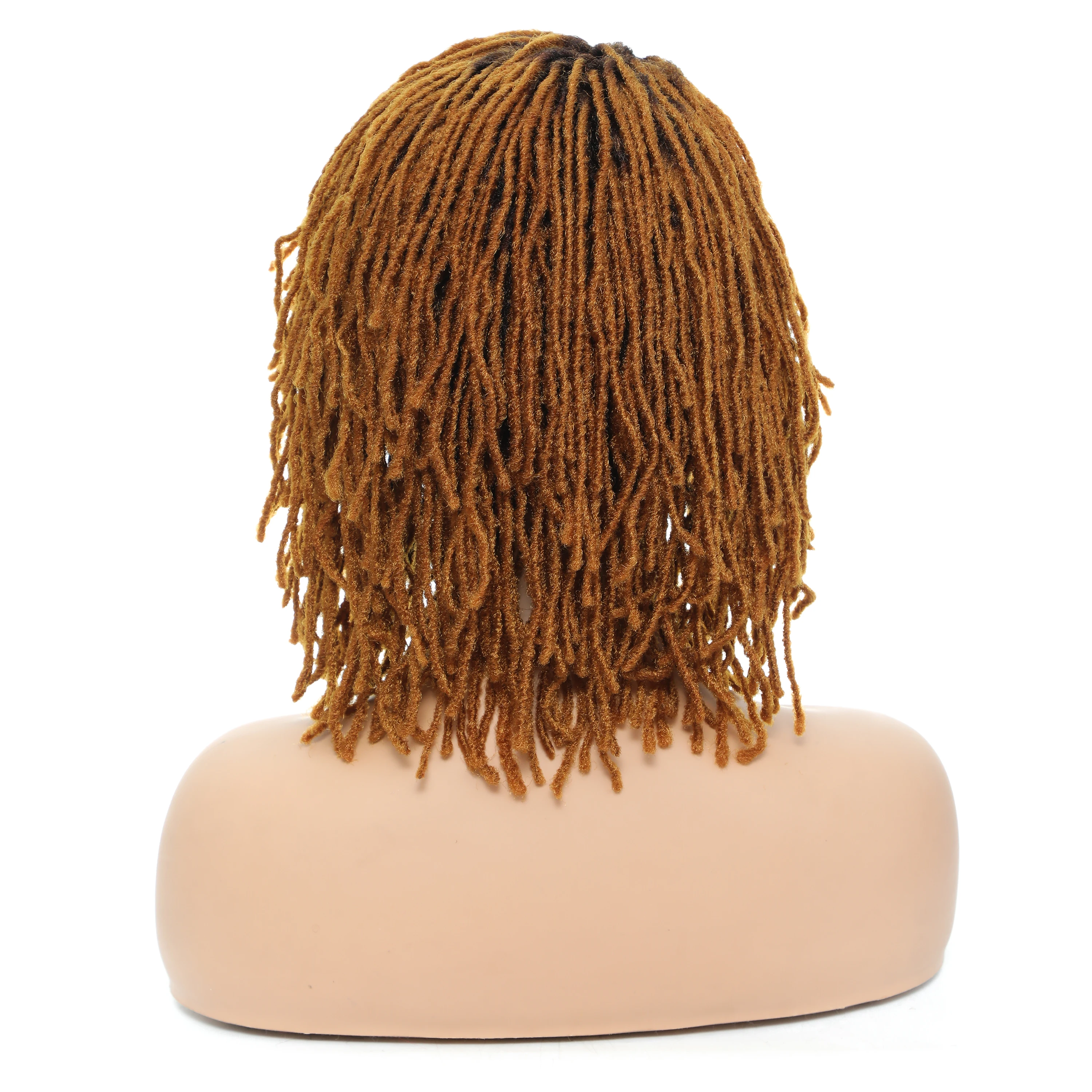 Parrucche finte intrecciate sintetiche per donne nere Dreadlocks Faux Locs parrucche per capelli all\'uncinetto parrucche corte Afro ricci resistenti