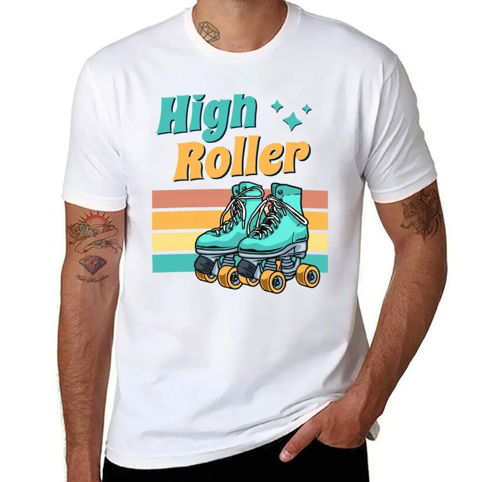 

High roller - skate roller T-Shirt funny t shirts dark humor t shirts for man graphic vintage graphic t shirts for man T-Shirt