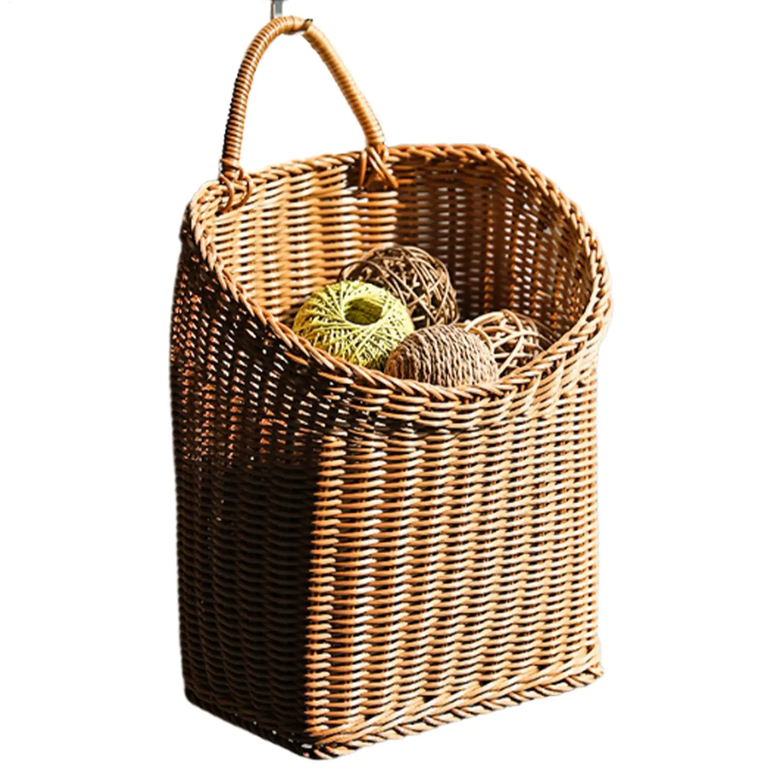 

Настенная корзина для фруктов и хлеба, декоративная, плетеная из искусственного ротанга, для дома, улицы, кухни, детской комнаты