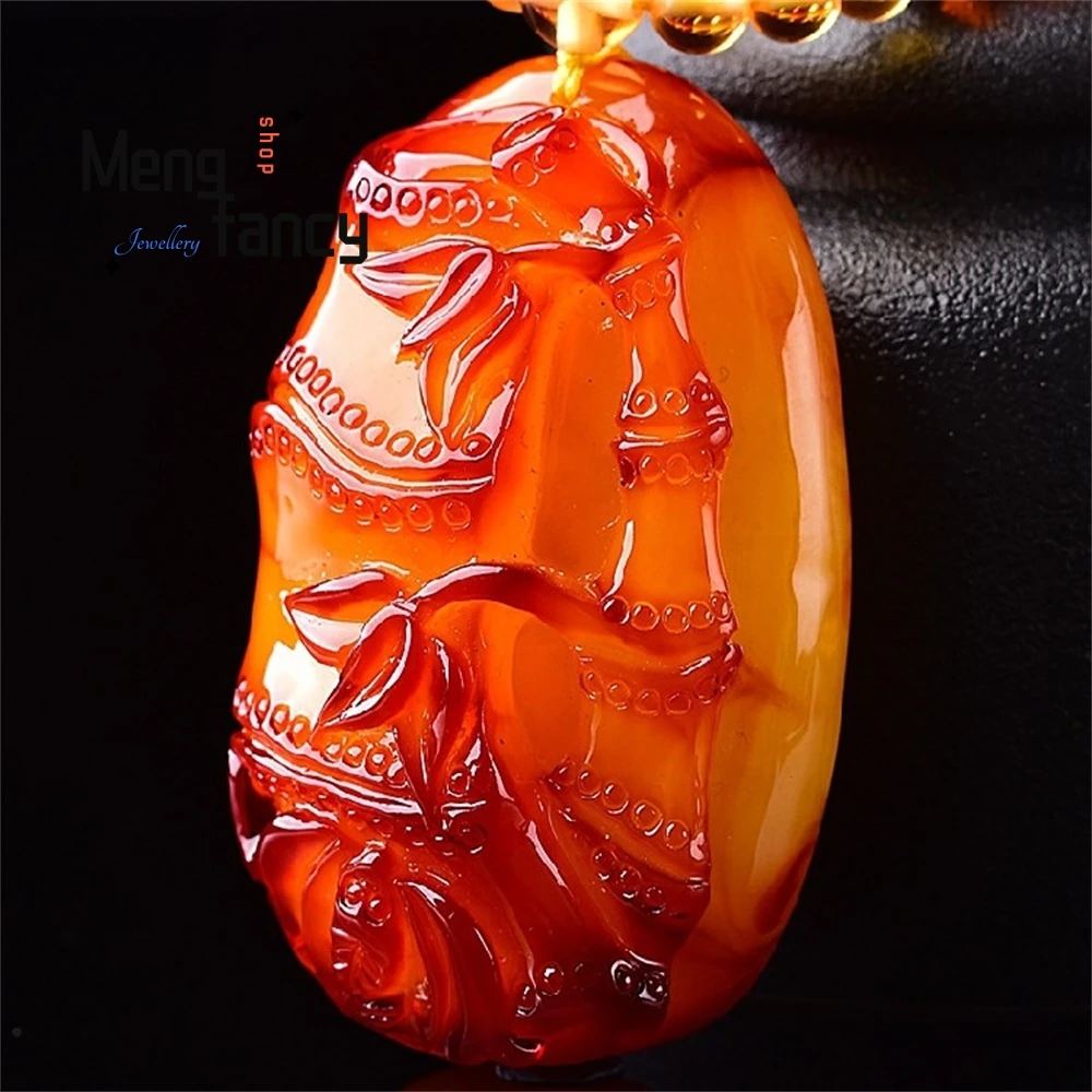

Amber, Old Beeswax Bamboo Pendant Water Drop Sweater Necklace Men's And Women's Necklaces Fashion Jewelry Exquisite Elegant
