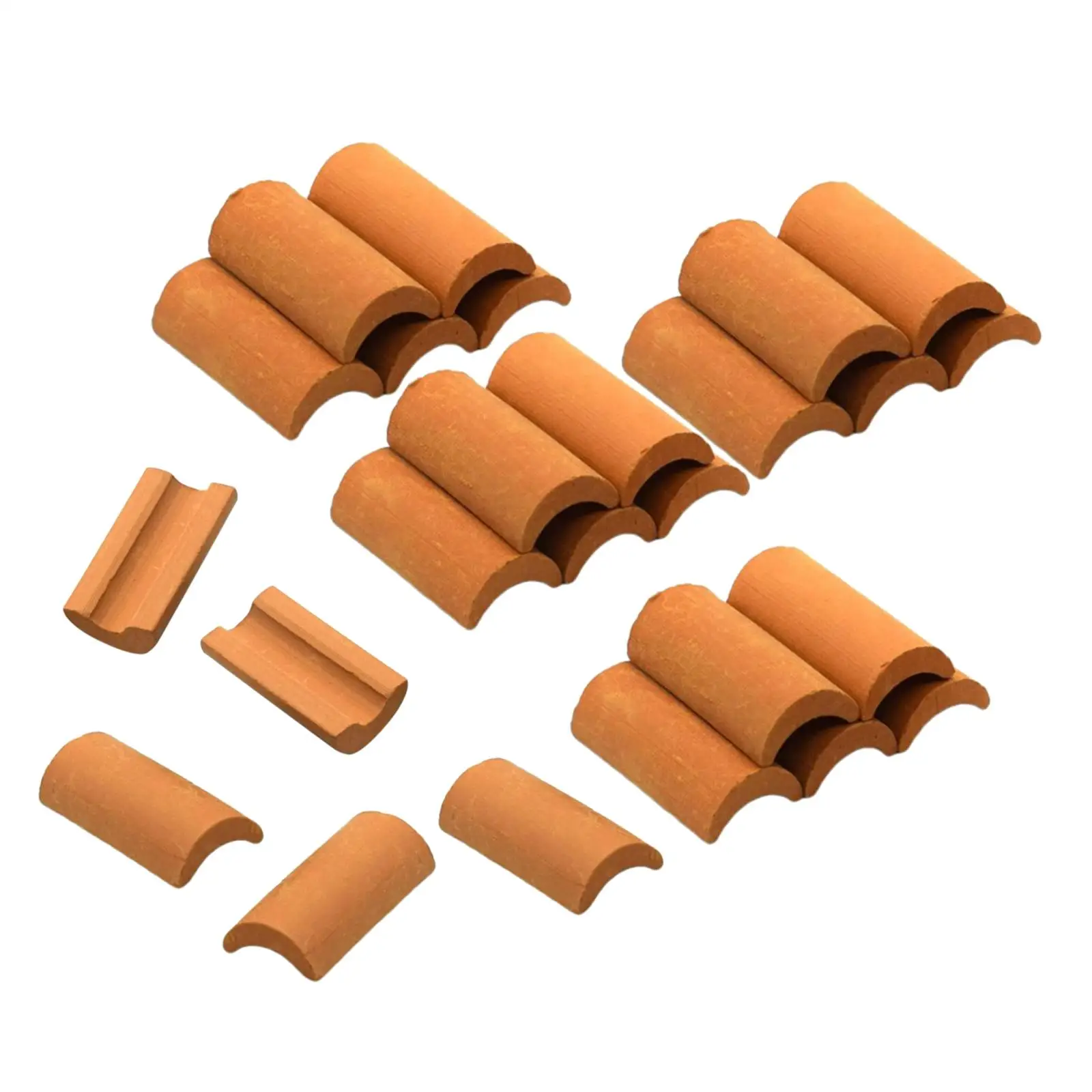 Piastrelle per tetto in miniatura Set di modelli di simulazione di argilla rossa per scenari di case da giardino fatato e kit di arte sensoriale Costruzione fai-da-te