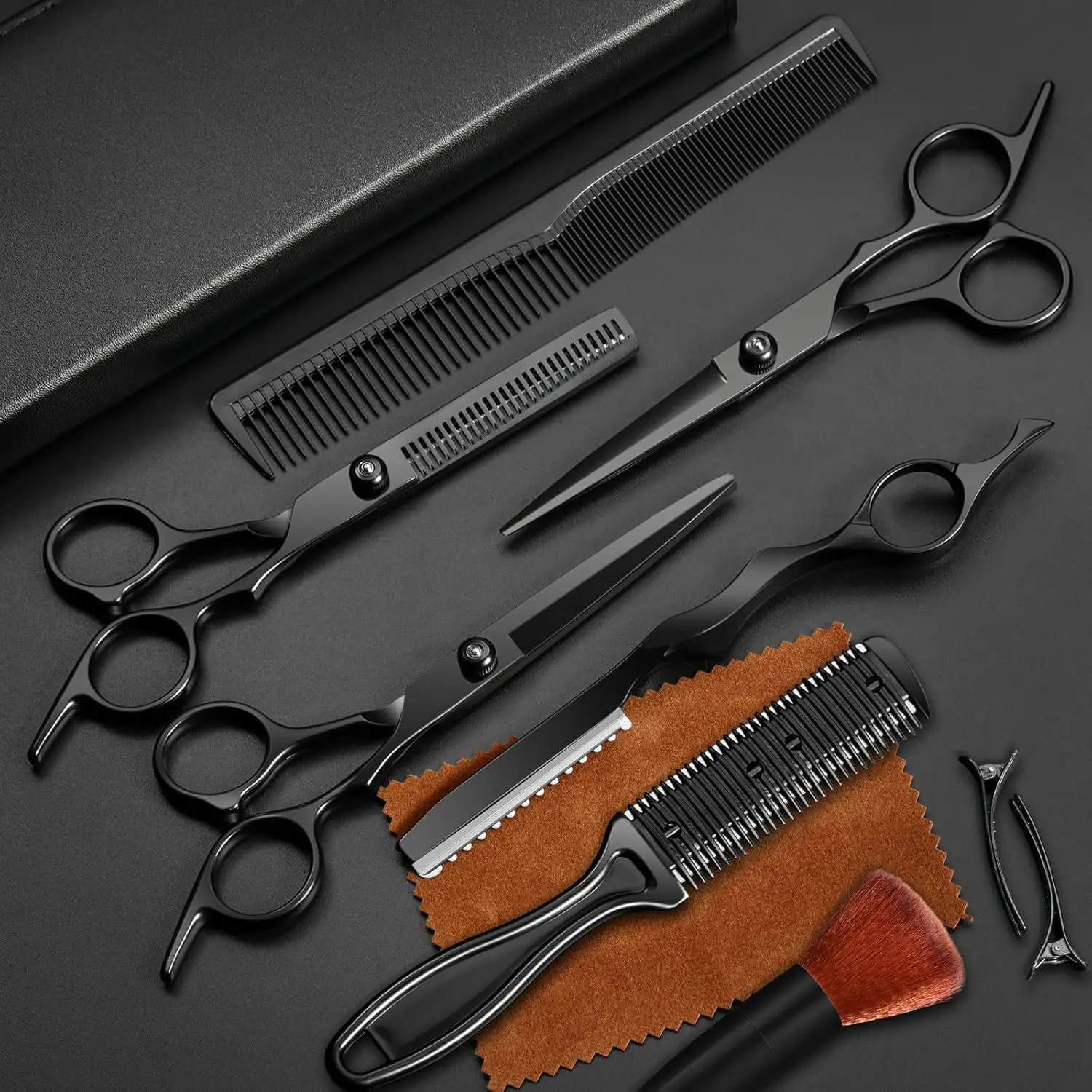 Hairdressing Scissors Stainless Hair Scissors Salon Cutting Scissors Barber Shop Thinning Shears Comb Razor