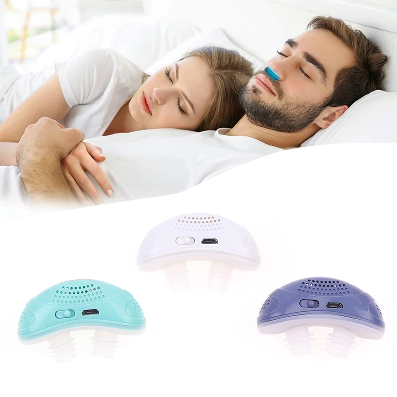 1PC Micro Electric CPAP Noise Anti Snoring Device Relieve Snoring Nose Sleeping Aid Apnea Stop Snore Mini Device Silicone Cpap