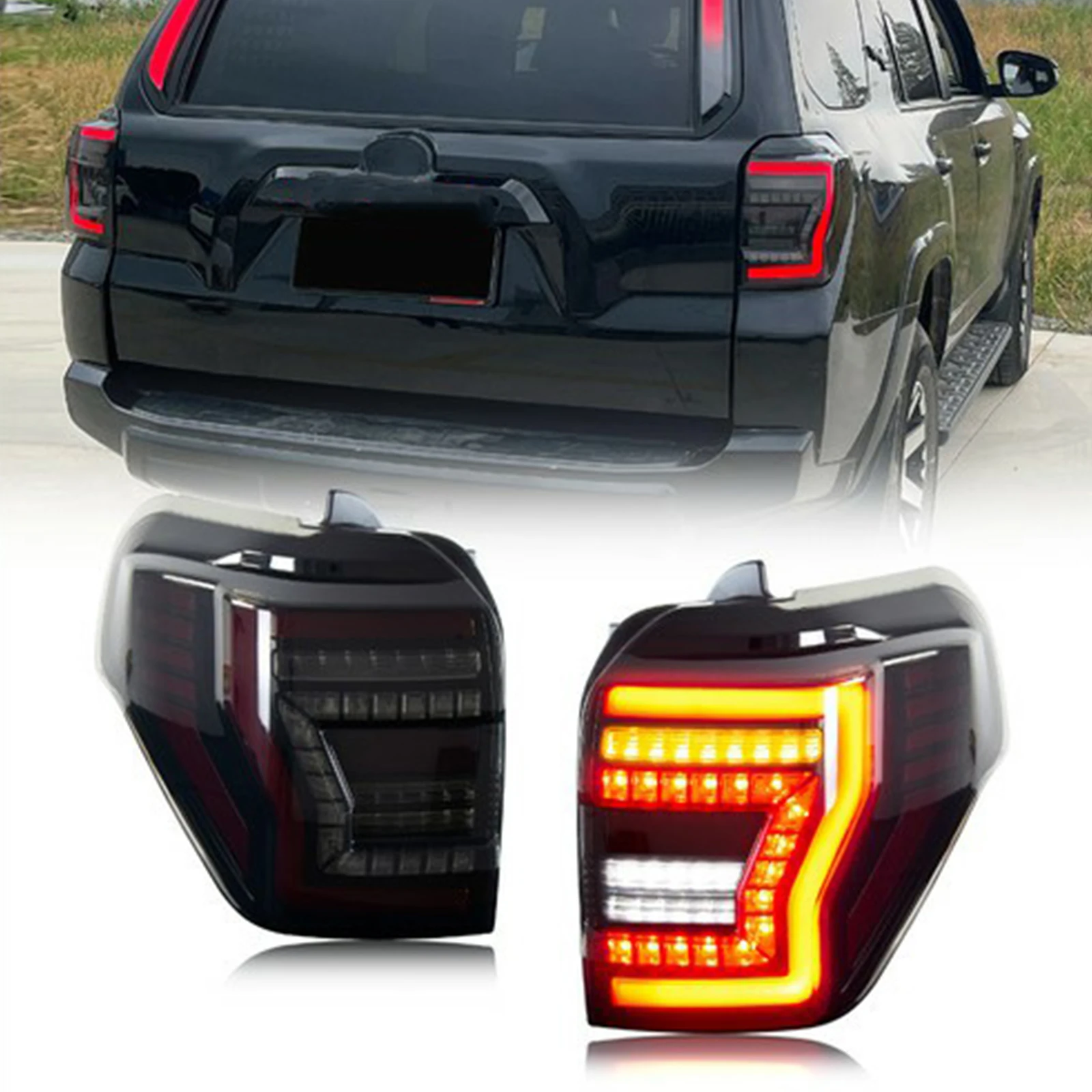 1 pair Smoked Taillights For Toyota 4Runner 2010-2024
