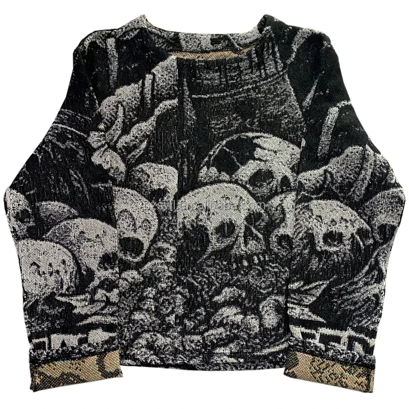 

Mens tapestry clothing Customized Crew Neck sweater cardigan custom Jacquard blanket Plus size tapestry sweater