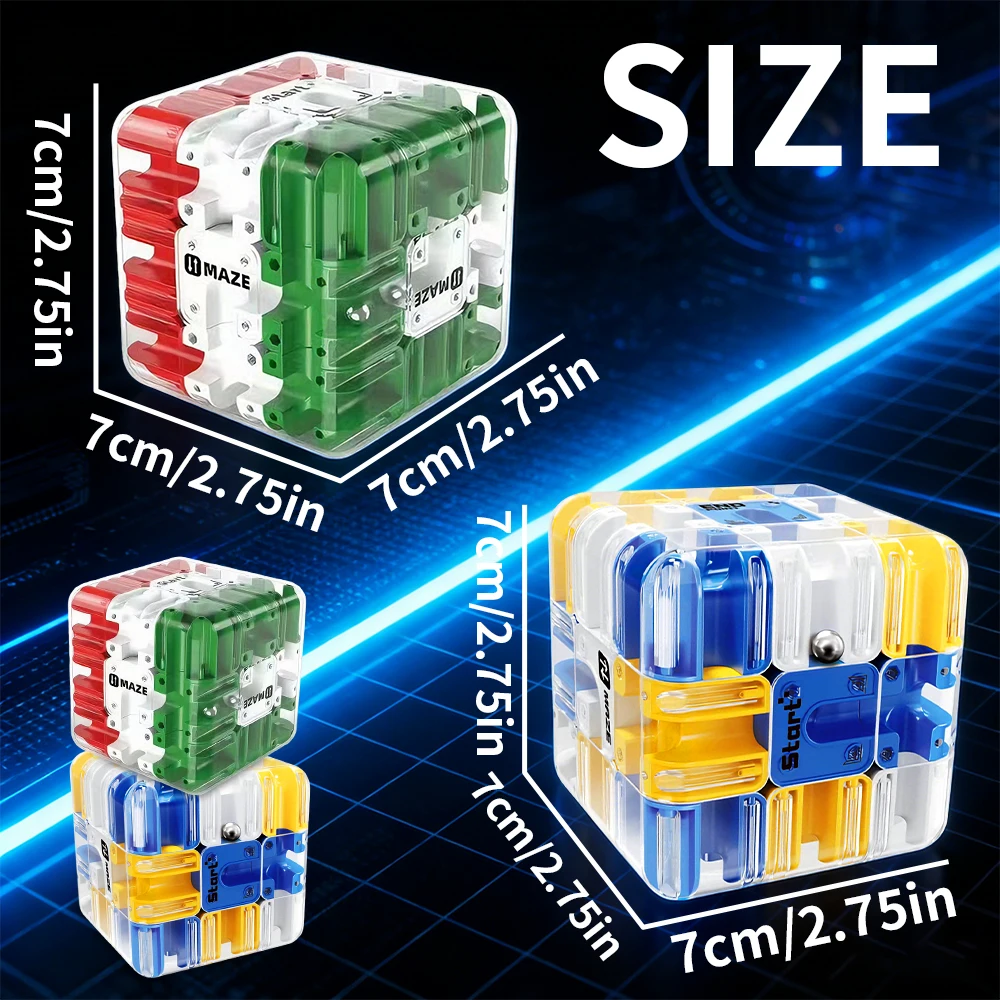 Nuovo cubo labirinto labirinto 3D, giocattolo rompicapo per adulti e bambini, sollievo dallo stress, ragionamento spaziale e puzzle portatile per l'addestramento logico