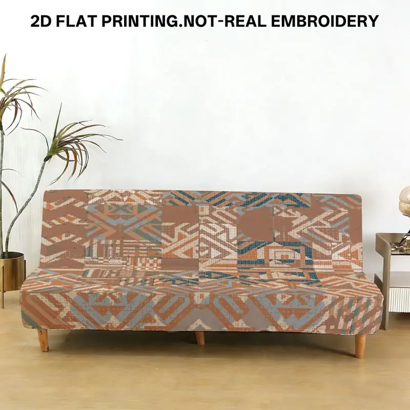 

Диван-кровать с принтом и геометрическими, треугольными и квадратными элементами для гостиной и спальни.