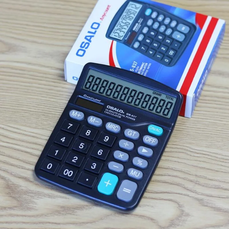 837 Office Desktop Calculator Tax Rate Calculation 12 Bit Large Screen Accounting Solar Computer Calculators