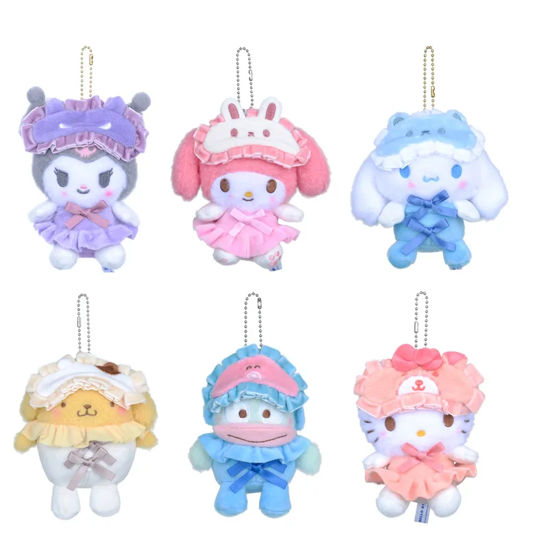 

Sanrio Kawaii Anime Kuromi My Melody Eye Mask Pajamas Pendant Key Chain Girl Heart Cartoon Cute Hello Kitty Cinnamoroll Gift Toy