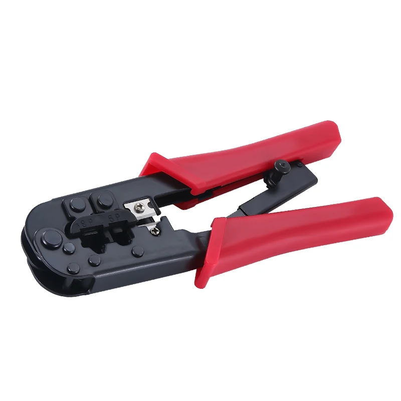 Alicate de crimpagem de rede multifuncional, crimpadores de cabo de rede de cabeça de cristal RJ45, alicate de crimpagem de conector de linha telefônica 8P6P
