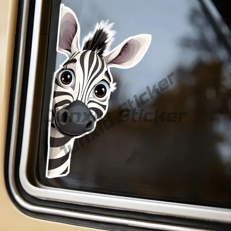 

The Curious Zebra Break The Wall Car Sticker, Waterproof Vinyl Material Accessories, Interesting for Cars, Trucks
