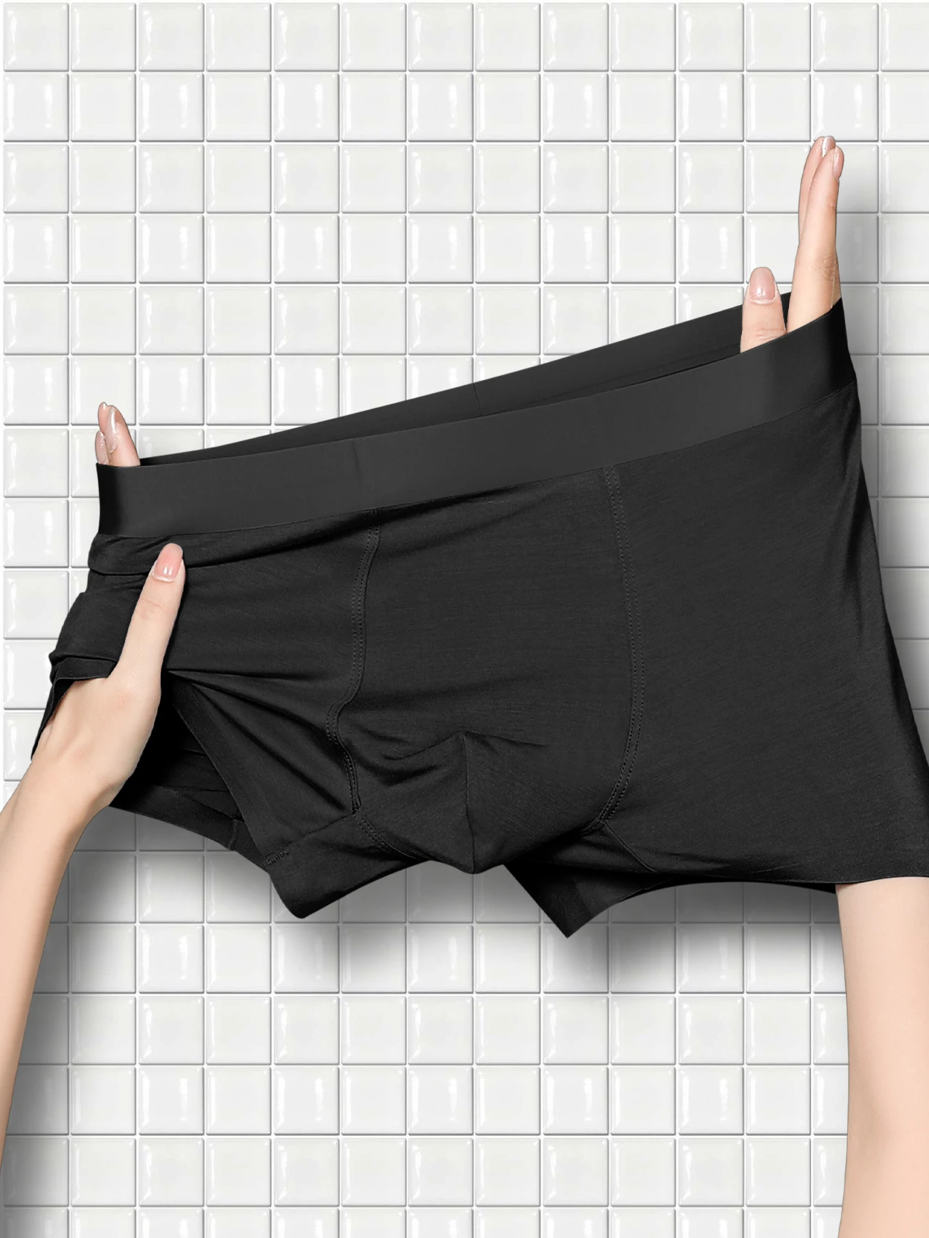 Men's underwear wholesale, European and American cross-border ice silk flat-leg pants, English size, four-corner large underpant