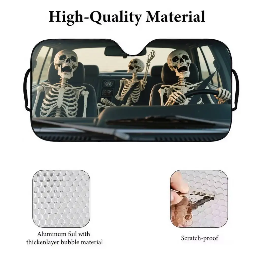 Funny Cool Gentle Skull Driver Car SunShade Parasol Car Windshield Sun Shade UV Protection and Interior Cooler