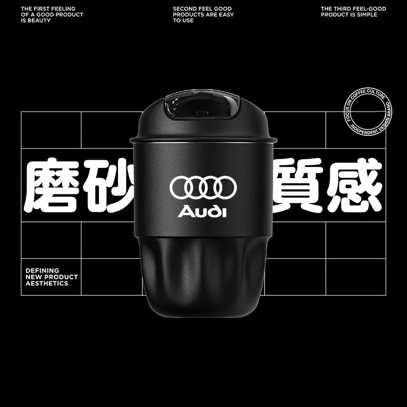 

316 Car Stainless Steel Coffee Mug with Lid Anti-Scald Drinks Cup For Audi Sline A1 A3 A4 A5 A6 A7 A8 Q3 Q5 Q7 TT RS Quattro