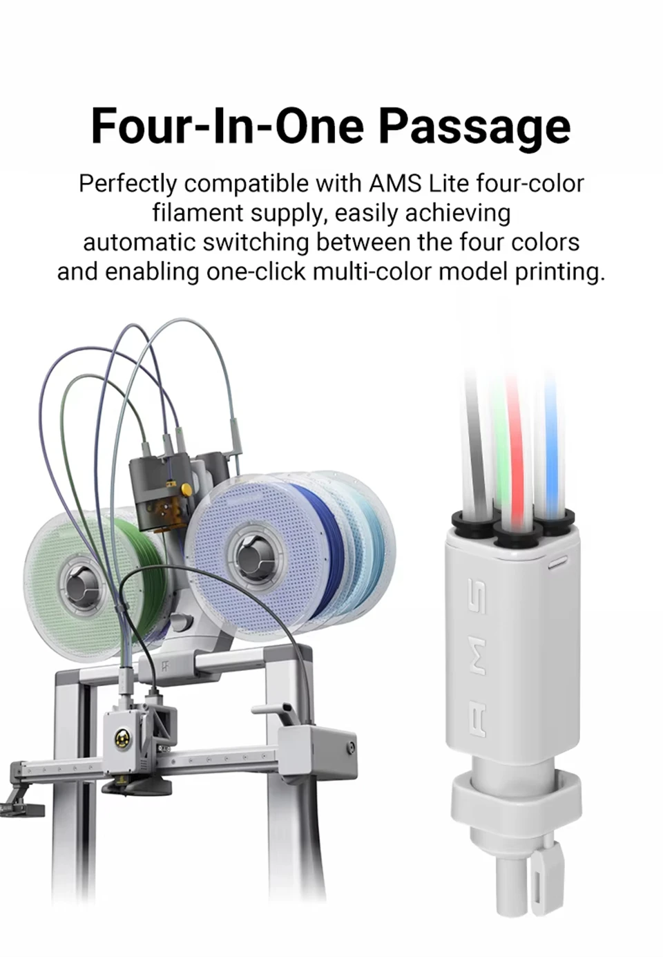 Für Bambu Lab A1 A1mini AMS Lite Filament-Hub Fünf-Wege-Komponentenschalter Mehrfarbendruck Für Lab A1/A1 Mini 3D-Drucker-Teile – Detail 2