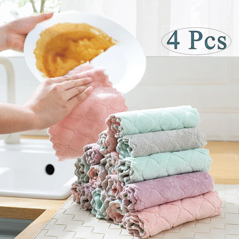 luluhut Microfiber cleaning cloth Micro fiber towel for kitchen Water-absorbing dishcloth for cleaning Household cleaning tools