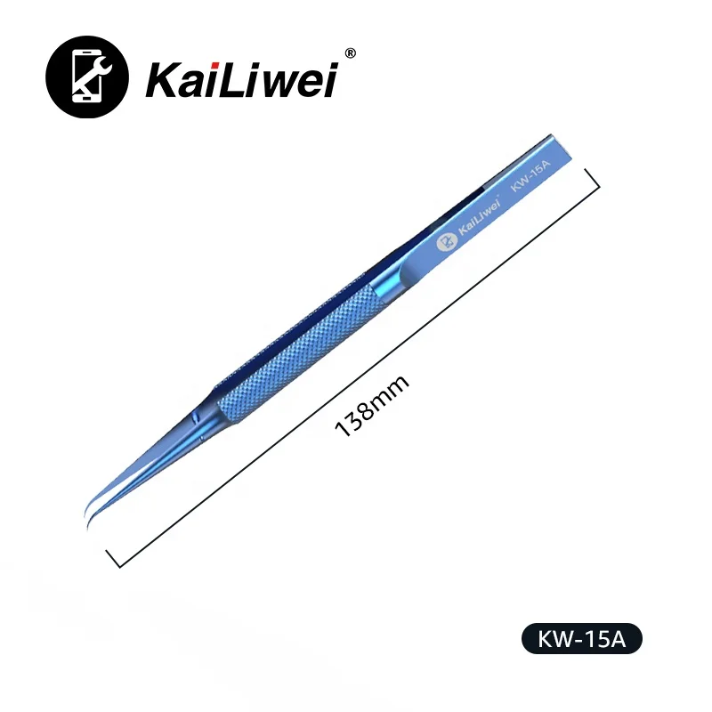 KLW-Pinzas de aleación de titanio, reparación profesional de huellas dactilares, línea de mosca, placa base de teléfono, electrónica antimagnética precisa