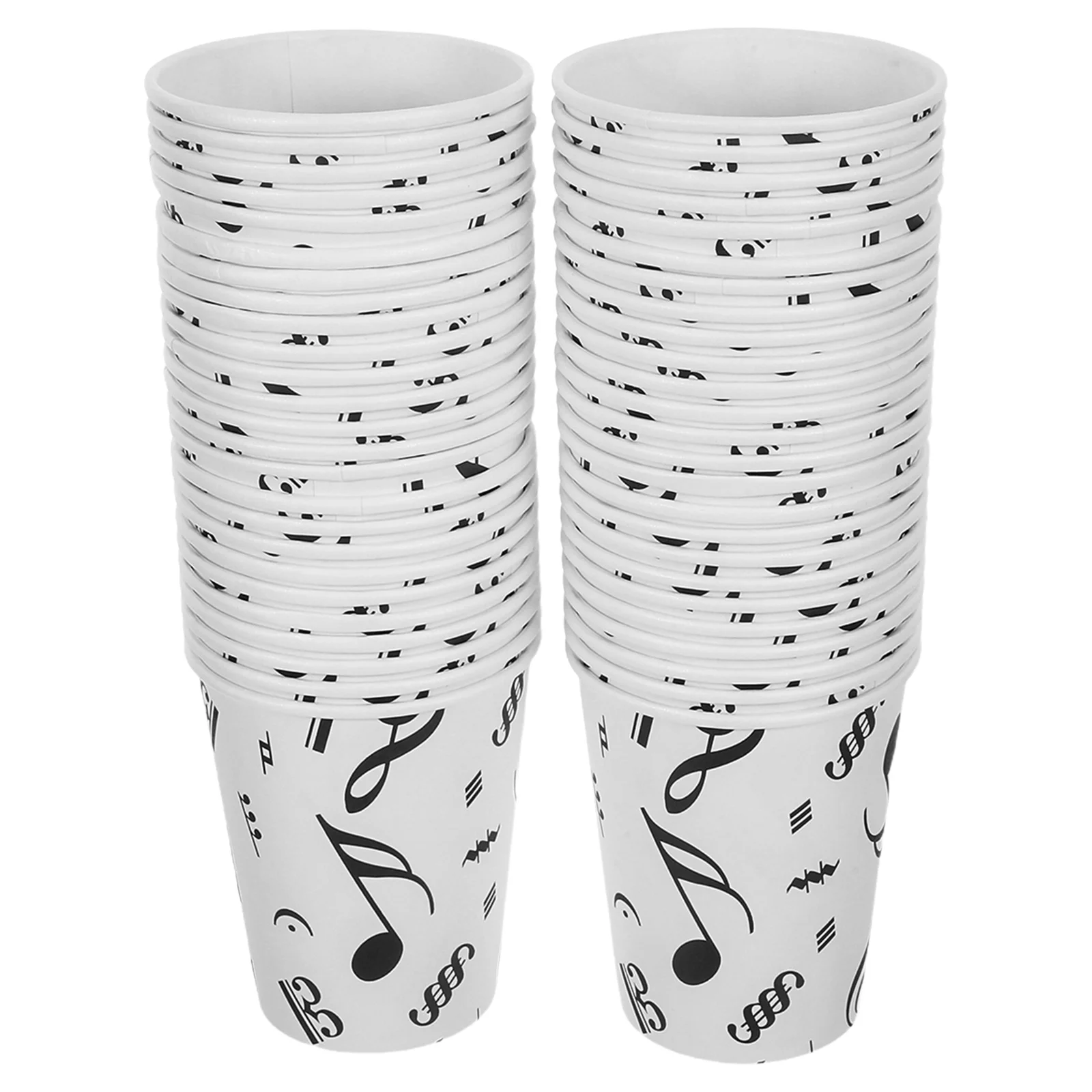 

50Pcs Music Note Disposable Paper Cups 250ml for Wedding Music Festival Party Coffee Tea Cocktail Drinkware Paper Tea Cups